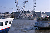 Thames & London Eye, London, England Great Britain