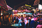 People in the open-air nightclub, Agia Napa, Cyprus