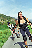 Skating tour, near Rhone River, Niedergampel, Switzerland