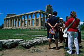 Group of Tourists, Temple, Paestum Campania, Italy