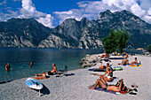 People on the Lakeside, Torbole, Lago di Garda Trentino, Italy