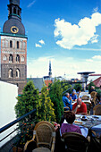 Lunch on roof-deck, Riga Latvia