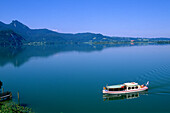 Excursion boat on Lake Kochel, Bavaria, Germany