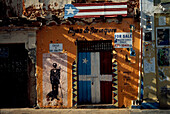 Facade, real estate for sale, Old Town, San Juan, Puerto Rico, Caribbean