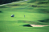 Golfspieler auf dem Rasen des White Witch Golf Club, Rose Hall, Jamaika, Karibik, Amerika