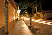 Street in Santa Maria at night, Santa Maria, Sal, Cape Verde Islands, Africa