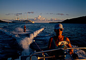 Wasserski, Kreuzfahrtschiff Club Med II, Bora-Bora Polynesien