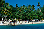 Strand, Club Mediterranee, Nordwestküste, Moorea Französisch-Polynesien