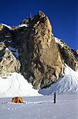 View of Aiguille du Midi, taken from Vallee Blanche, Alps, France