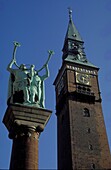 Tower of the City hall, Blower statue, Copenhagen Denmark