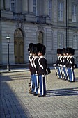 Guards in front of Amalienborg Castle, Copenhagen, Denmark, Europe