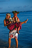 Groom carries bride, South Seas Wedding, Rarotongan Beach Resort, Rarotonga, Cook Islands, South Pacific