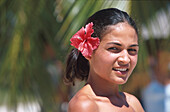 Frauenportrait, Tahiti Französisch Polynesien
