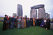 Druids at Pagan Ceremony, Stonehenge, Near Salisbury Wiltshire, England
