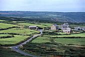 Houses in a small village, Cornwall Countryside, Near Porthmeor, Cornwall, England, Great Britain