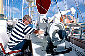 Repairing Sails, Royal Clipper Caribbean