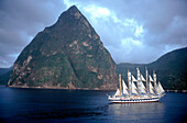 Royal Clipper, The Pitons, St. Lucia Arial Photo
