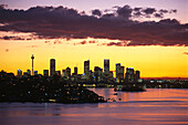 Skyline at Sunset, View from Rose Bay Sydney, NSW, Australia