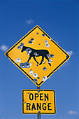 Open Range Sign, Nevada, USA