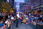 Street Reformer Brian Beamer, Larimer Square Summer Nights, Denver, Colorado USA