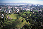 Aerial Photo, Mt. Eden Crater, Auckland, North Island, New Zealand
