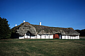 House with traditional seaweed roof, Local history museum, Near Byrum, Laeso, Denmark