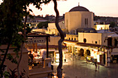 Main Square at Dusk, Plateia Ippokratu, Old Town Rhodes, Greece