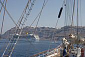 Cruiseship Costa Marina, view from Star Flyer, Santorini, Cyclades, Greece