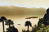 View of Brissago island and Lake Maggiore, Ticino, Switzerland