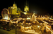 Christmas market at Cathedral Square, Erfurt, Thuringia, Germany