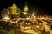 Weihnachtsmarkt auf dem Domplatz, Erfurt, Thüringen, Deutschland