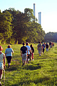 Nordic Walking at Isar River, Munich, Bavaria, Germany