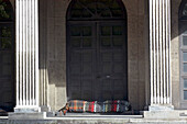 Clouchard, Poor Clouchard lying in front of Door, Munich, Bavaria, Germany