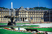 New Castle in the sunlight, Stuttgart, Baden-Wuerttemberg, Germany, Europe