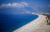 View over Konyaalti Beach, Antalya, Turk. Riviera Turkey