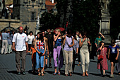 Tourists, Charles Bridge, Prague Czechia