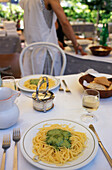 Spaghetti Pesto, Liguria Italy, Food