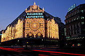 The department store Galerie Lafayette with christmas lights, Paris, France, Europe