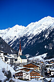 Wintersportort Hochsölden, Winter Berglandschaft, Ötztal, Tirol, Österreich
