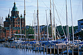 Harbour and Uspenski Cathedral, Helsinki Finland