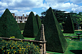 Gartenanlage vor Athelhampton Haus, Dorset, England, Grossbritannien, Europa