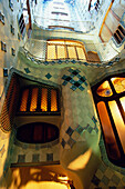 Staircase Casa Batllo Barcelona, Staircase of Casa Batllo, A. Gaudi, Eixample, Barcelona, Catalonia, Spain
