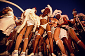People in costumes dancing at Mardi Gras, Carnival, Port of Spain Trinidad