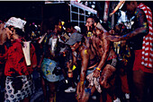 People in costumes dancing at Mardi Gras, Carnival, Port of Spain Trinidad