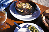 Shrimps in Garlic Souce, Cala D´Hort, Ibiza Balearen, Spanien