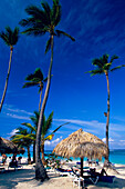 Beach, Hut, Umbrella, Bavaro/Punta Cana, Beach near Bavaro/Punta Cana, Dominican Republic Caribbean Sea