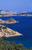 Südküste, Blick von Es Cubells, Ibiza, Balearen, Spanien