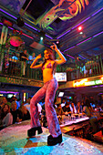 Dancer at Mango's Tropical Cafe, Ocean Drive, South Beach, Miami, Florida, USA, America