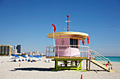 Rettungsschwimmerturm, South Beach, Miami Florida, USA