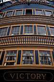 Detail of the ship HMS Victory at navy museum, Portsmouth, Marine Museum, Hampshire England, Great Britain, Europe